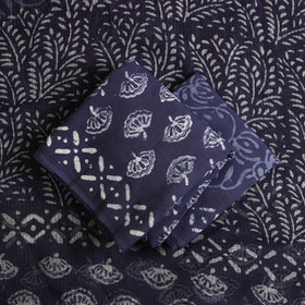  3pc Block Print Cotton Blue Batik Dress Material