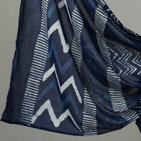  Indigo Cotton Bagru Print Dress Material Set 