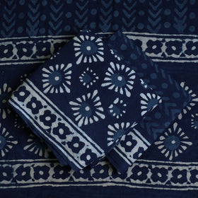 Buy Indigo Cotton Bagru Print Dress Material Set Online at iTokri.com