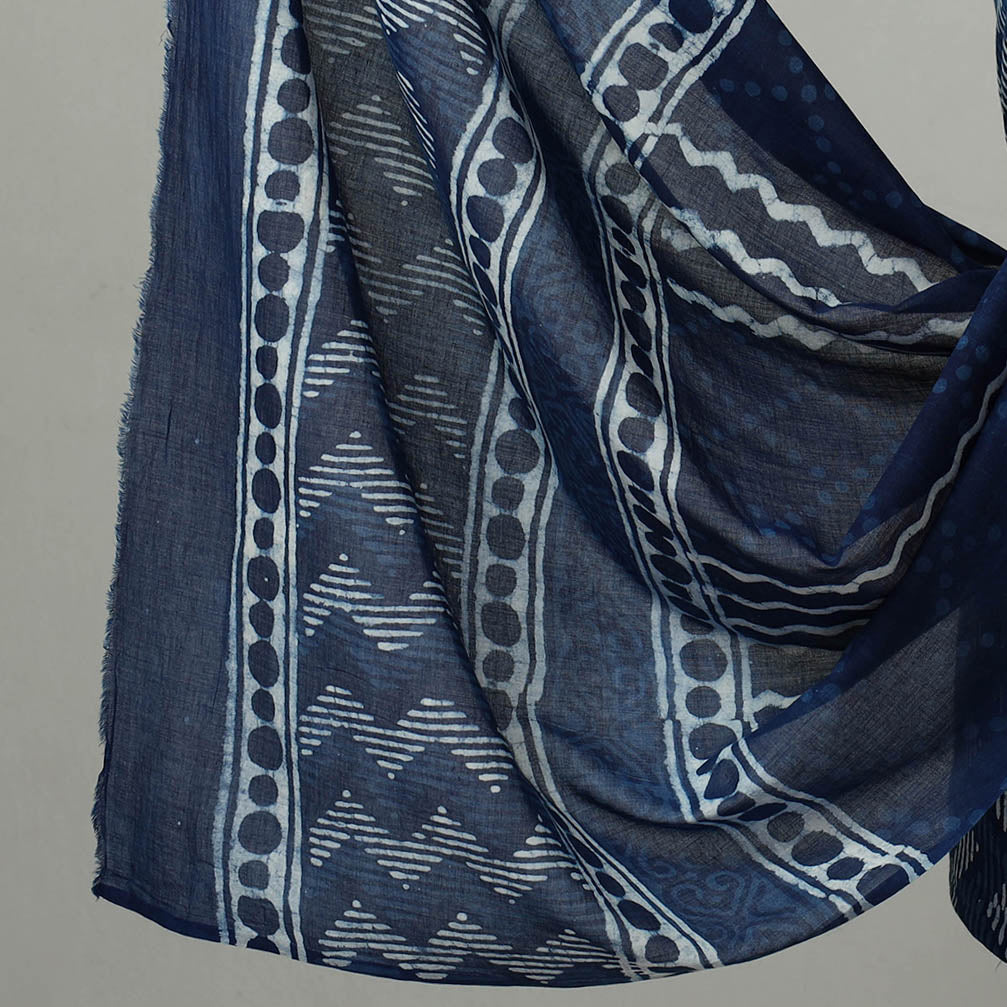 Buy Indigo Cotton Bagru Print Dress Material Set Online at iTokri.com