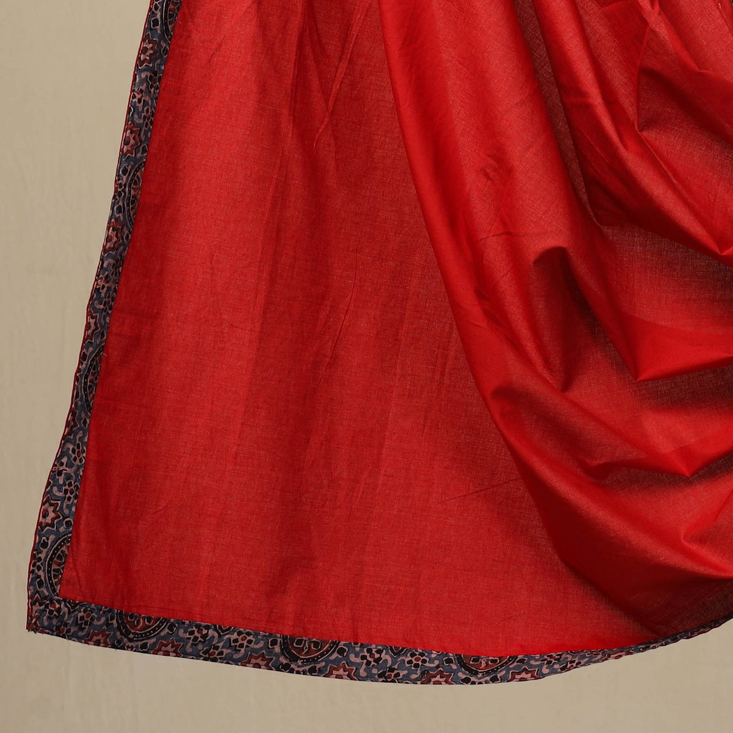 3pc Cotton Blue Ajrakh Print Kurta with Plain Dupatta