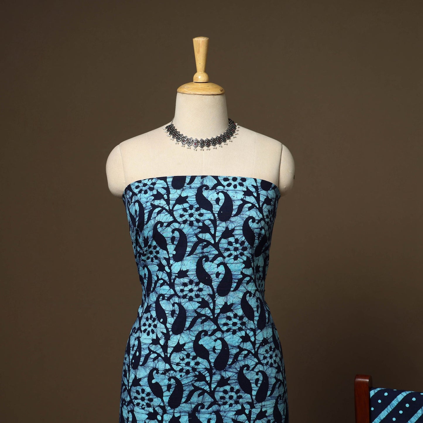 Blue - 3pc cotton kutch batik dress material 06