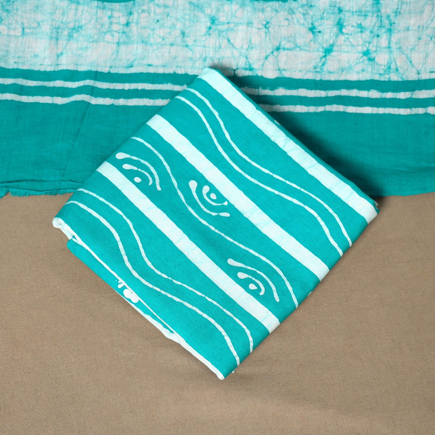 Blue - 3pc cotton kutch batik dress material 15