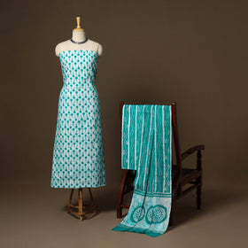 Blue - 3pc cotton kutch batik dress material 15