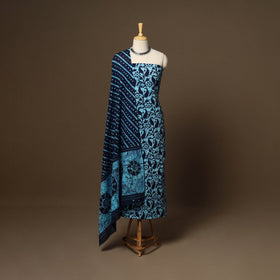 Blue - 3pc cotton kutch batik dress material 06