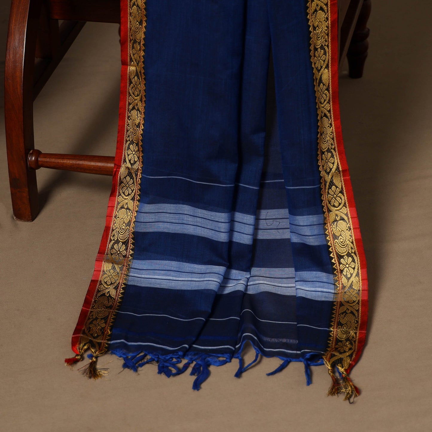 Blue - 3pc cotton unstitched dharwad dress material 06