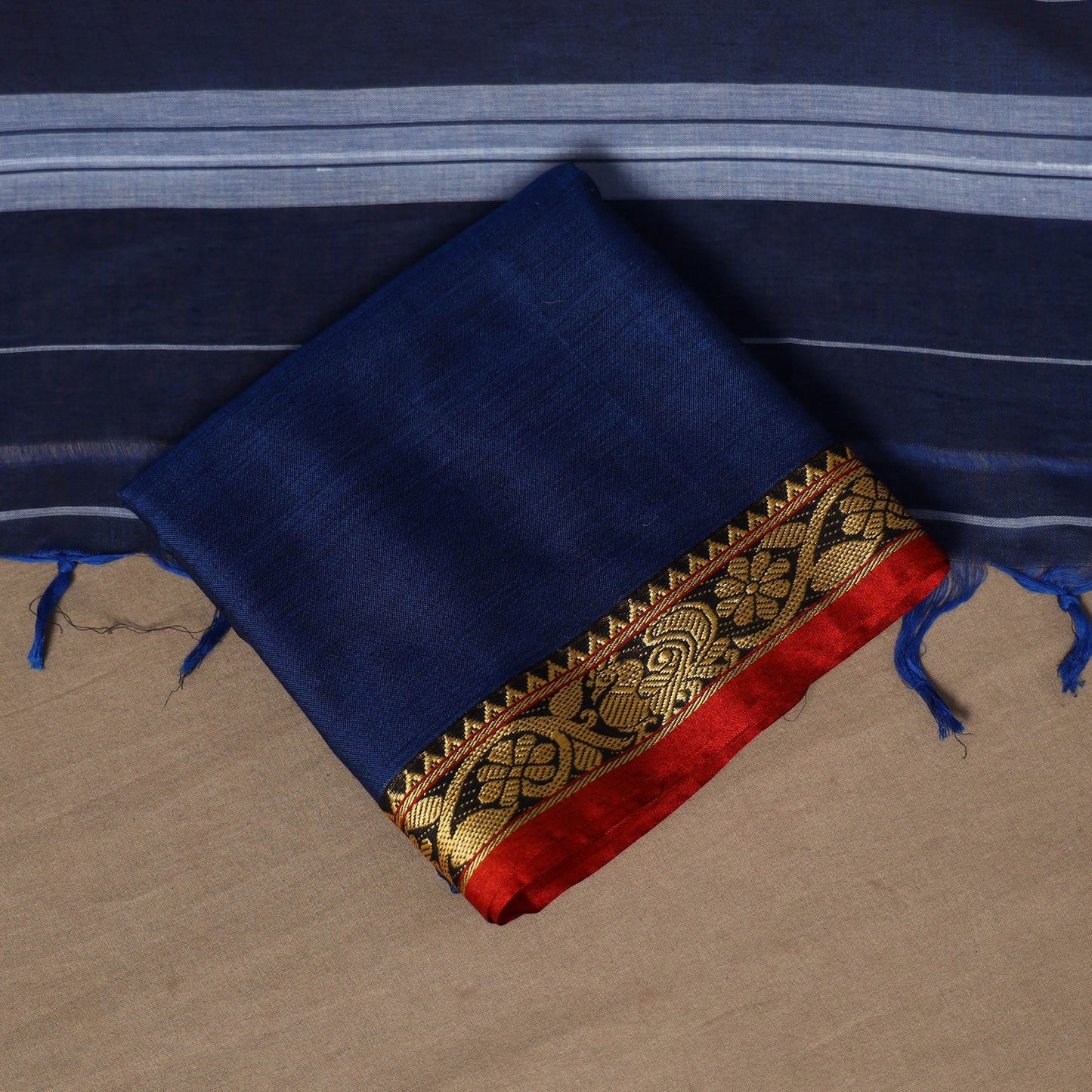 Blue - 3pc cotton unstitched dharwad dress material 06