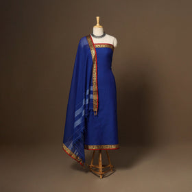 Blue - 3pc cotton unstitched dharwad dress material 10