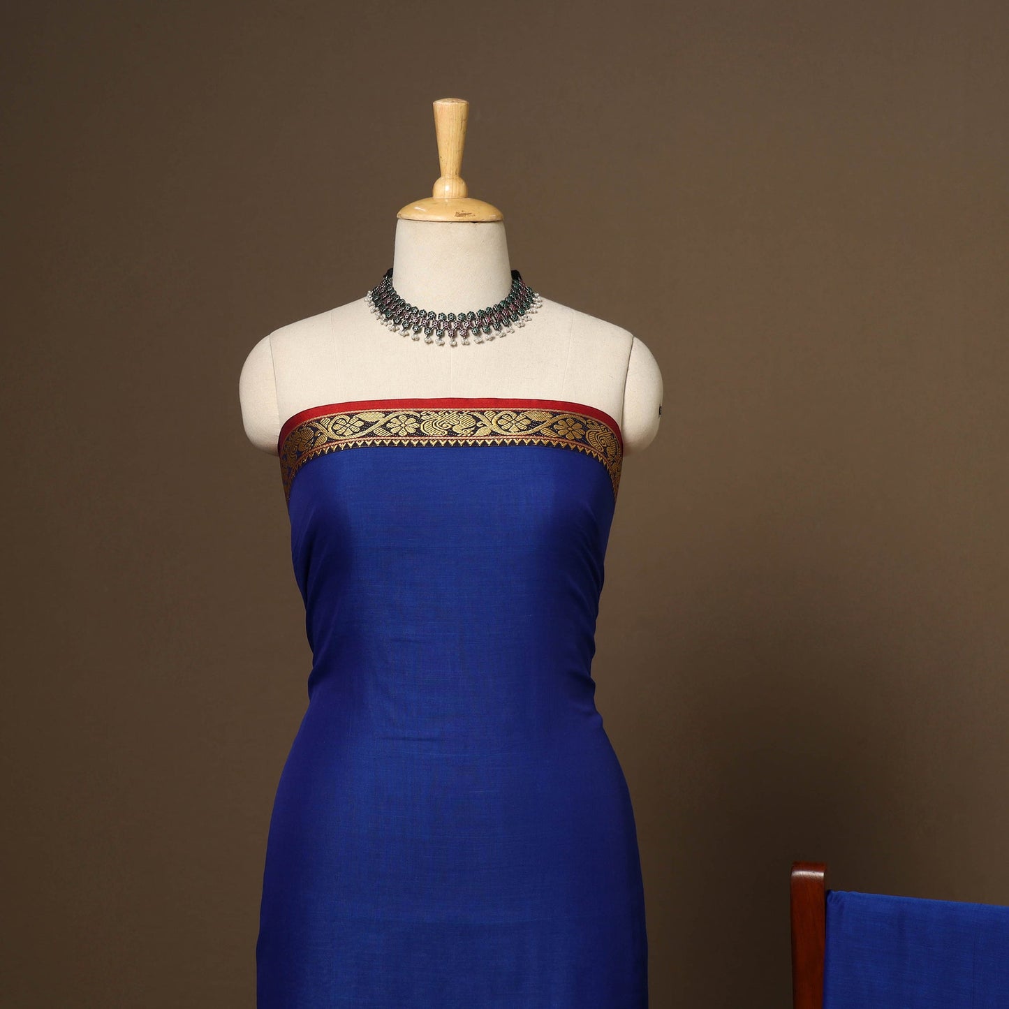 Blue - 3pc cotton unstitched dharwad dress material 10