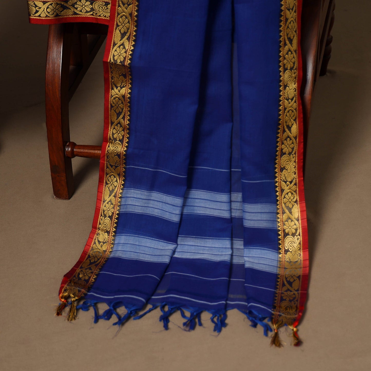 Blue - 3pc cotton unstitched dharwad dress material 10