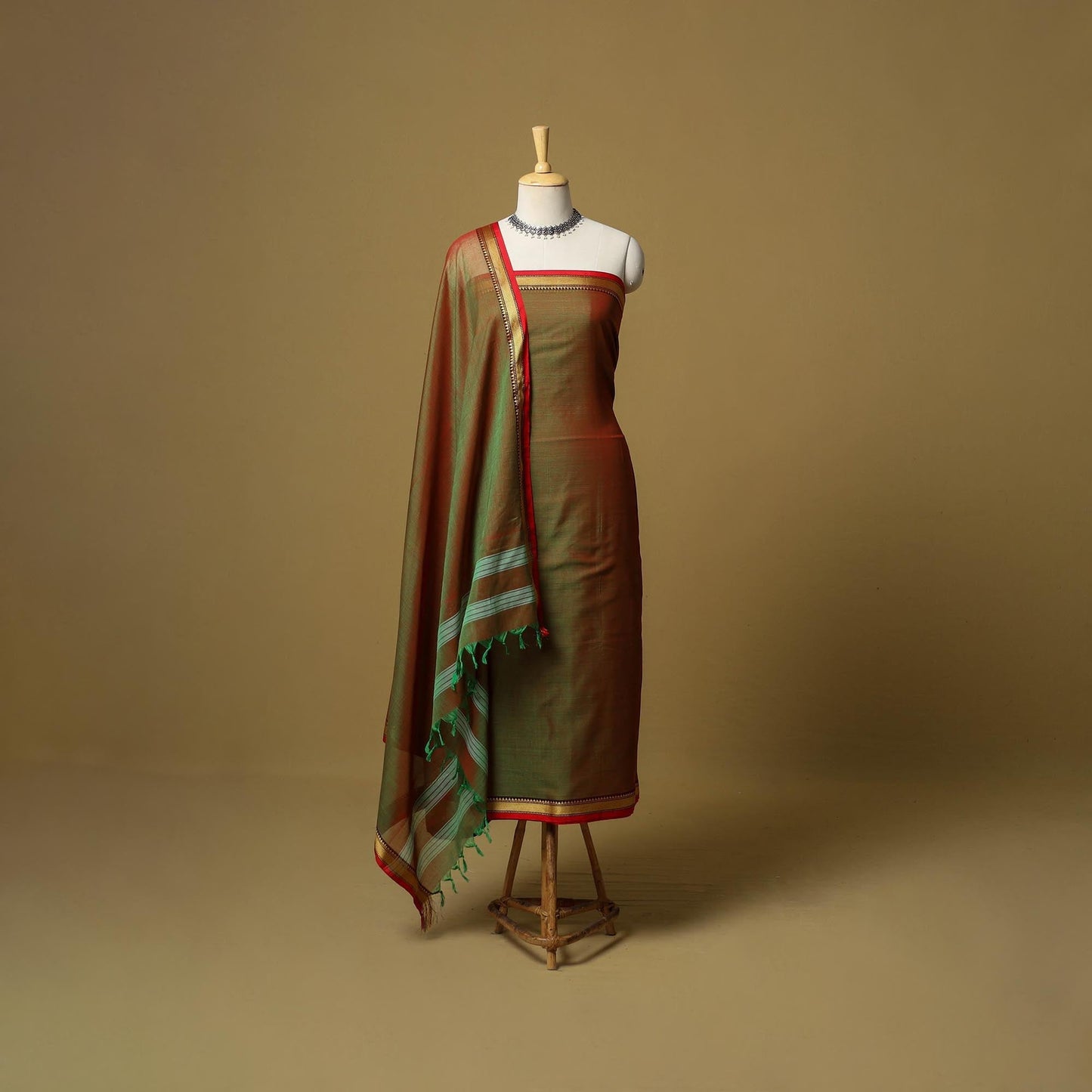 3pc cotton unstitched dharwad dress material with border 02