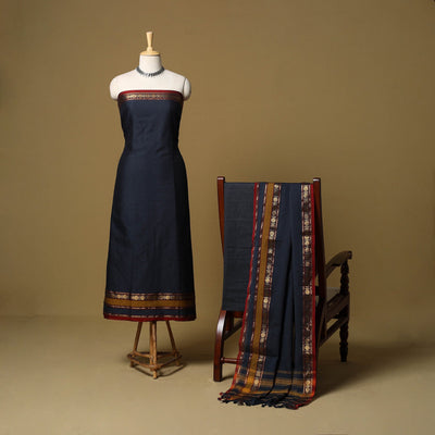 3pc cotton unstitched dharwad dress material with border 02