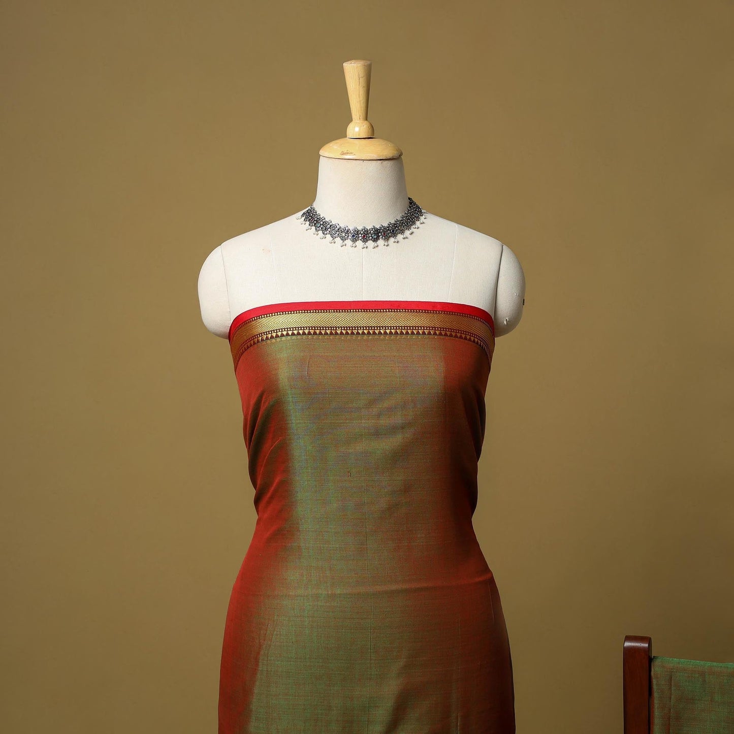 3pc cotton unstitched dharwad dress material with border 02