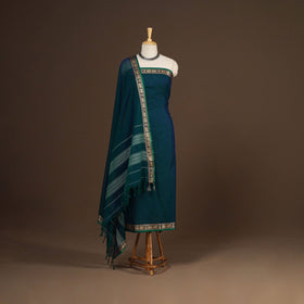 Blue - 3pc cotton unstitched dharwad dress material