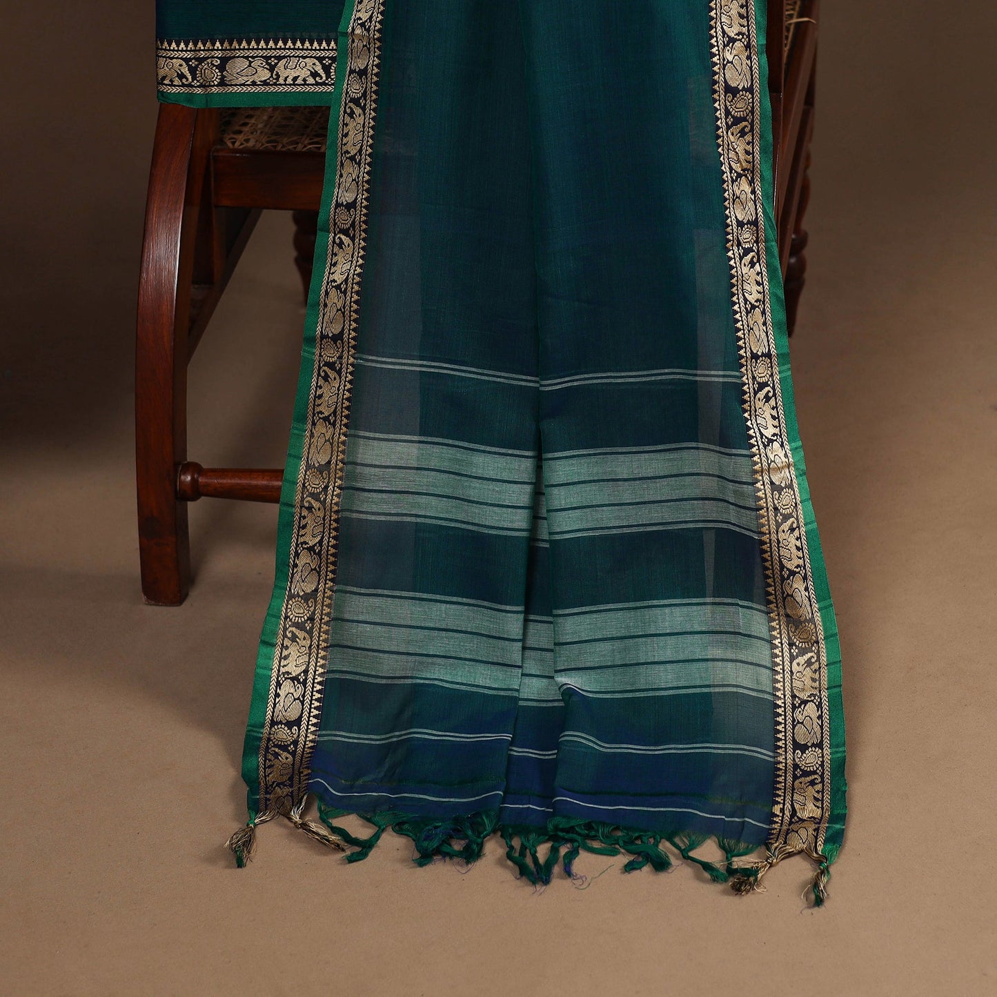 Blue - 3pc cotton unstitched dharwad dress material