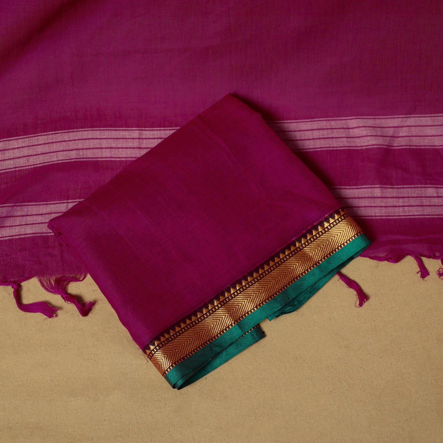 3pc cotton unstitched dharwad dress material with border 05