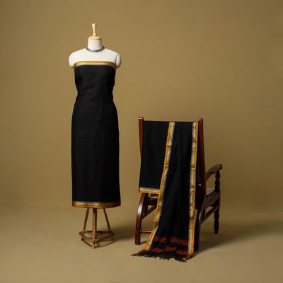 3pc cotton unstitched dharwad dress material with border 06