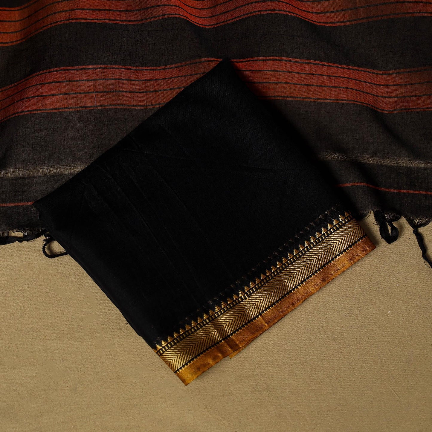 3pc cotton unstitched dharwad dress material with border 06