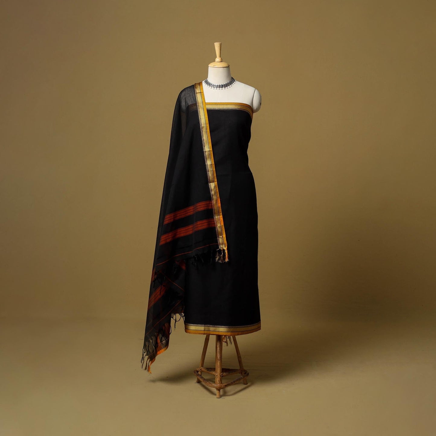 3pc cotton unstitched dharwad dress material with border 06