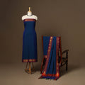 Blue - 3pc cotton unstitched dharwad dress material