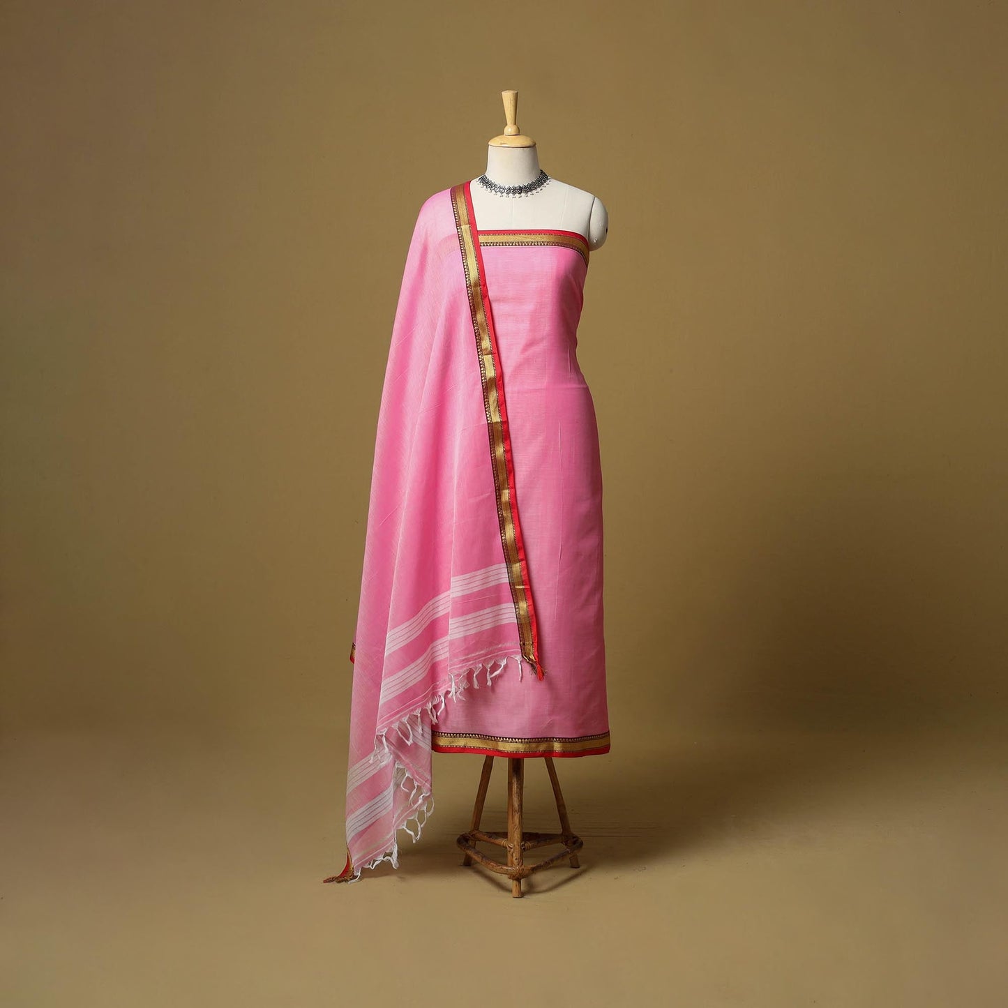 3pc cotton unstitched dharwad dress material with border 09