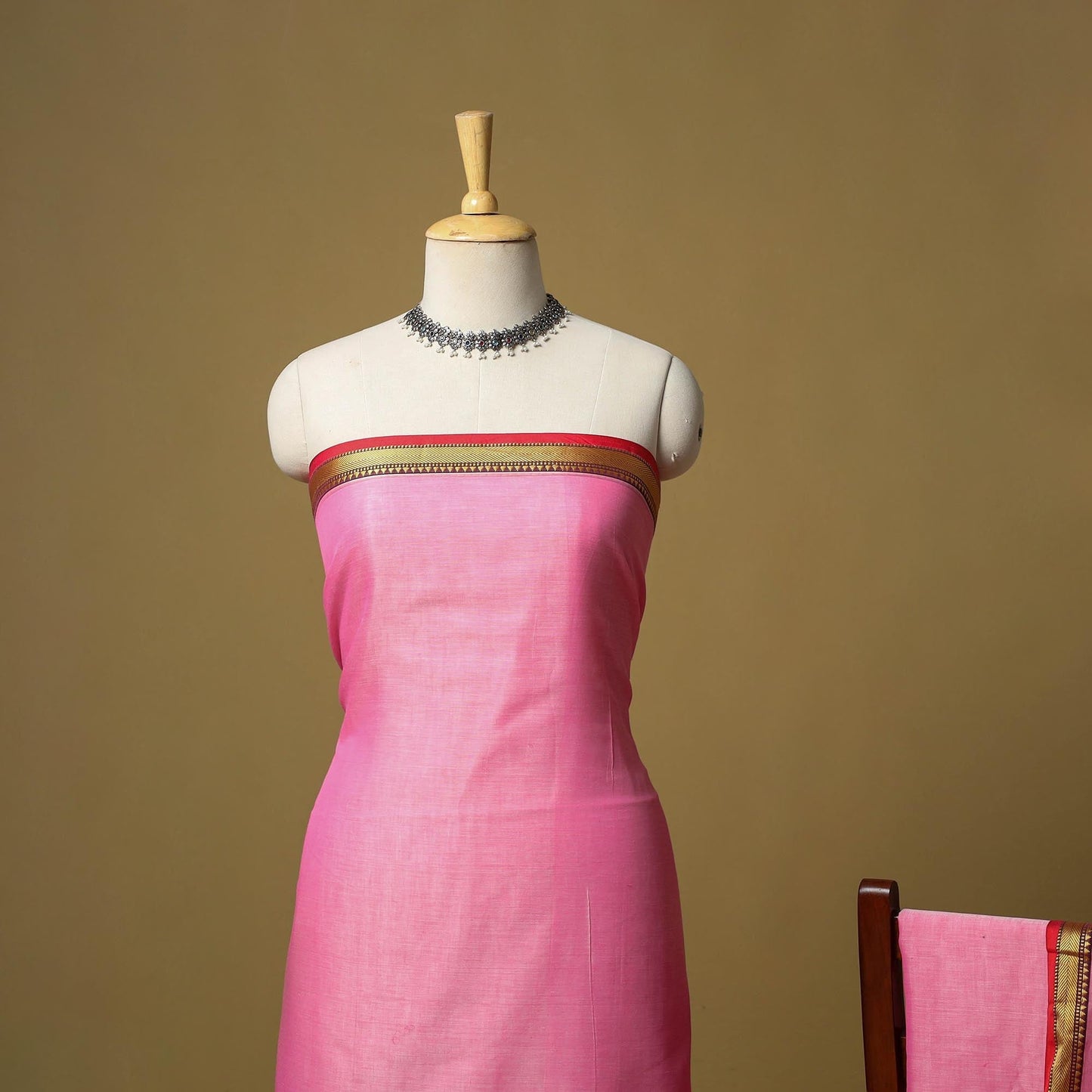 3pc cotton unstitched dharwad dress material with border 09