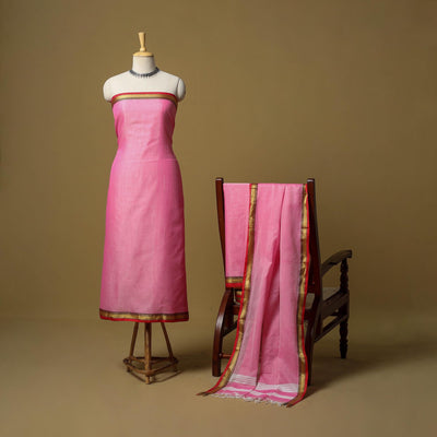 3pc cotton unstitched dharwad dress material with border 09