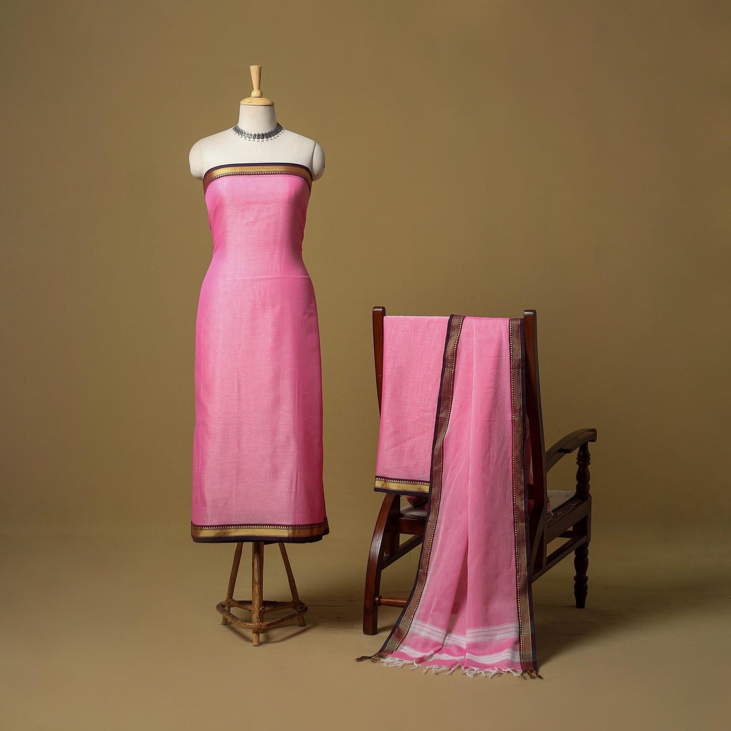 3pc cotton unstitched dharwad dress material with border 10