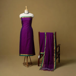 3pc cotton unstitched dharwad dress material with border 14