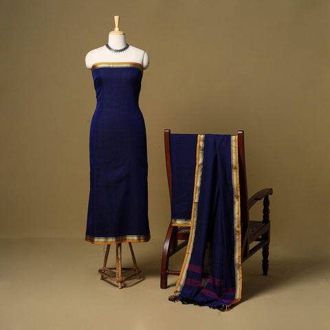 3pc cotton unstitched dharwad dress material with border 14