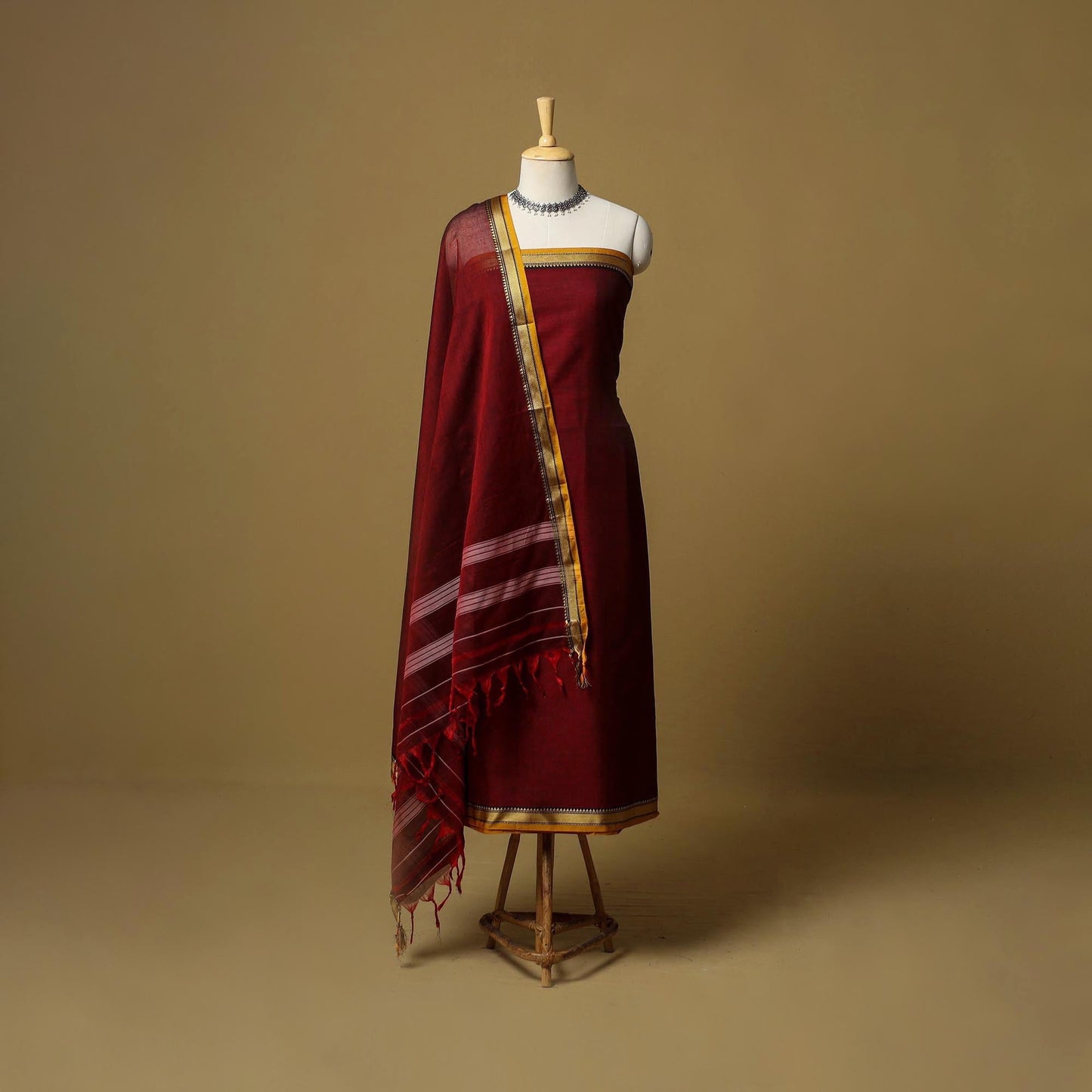 3pc cotton unstitched dharwad dress material with border 15