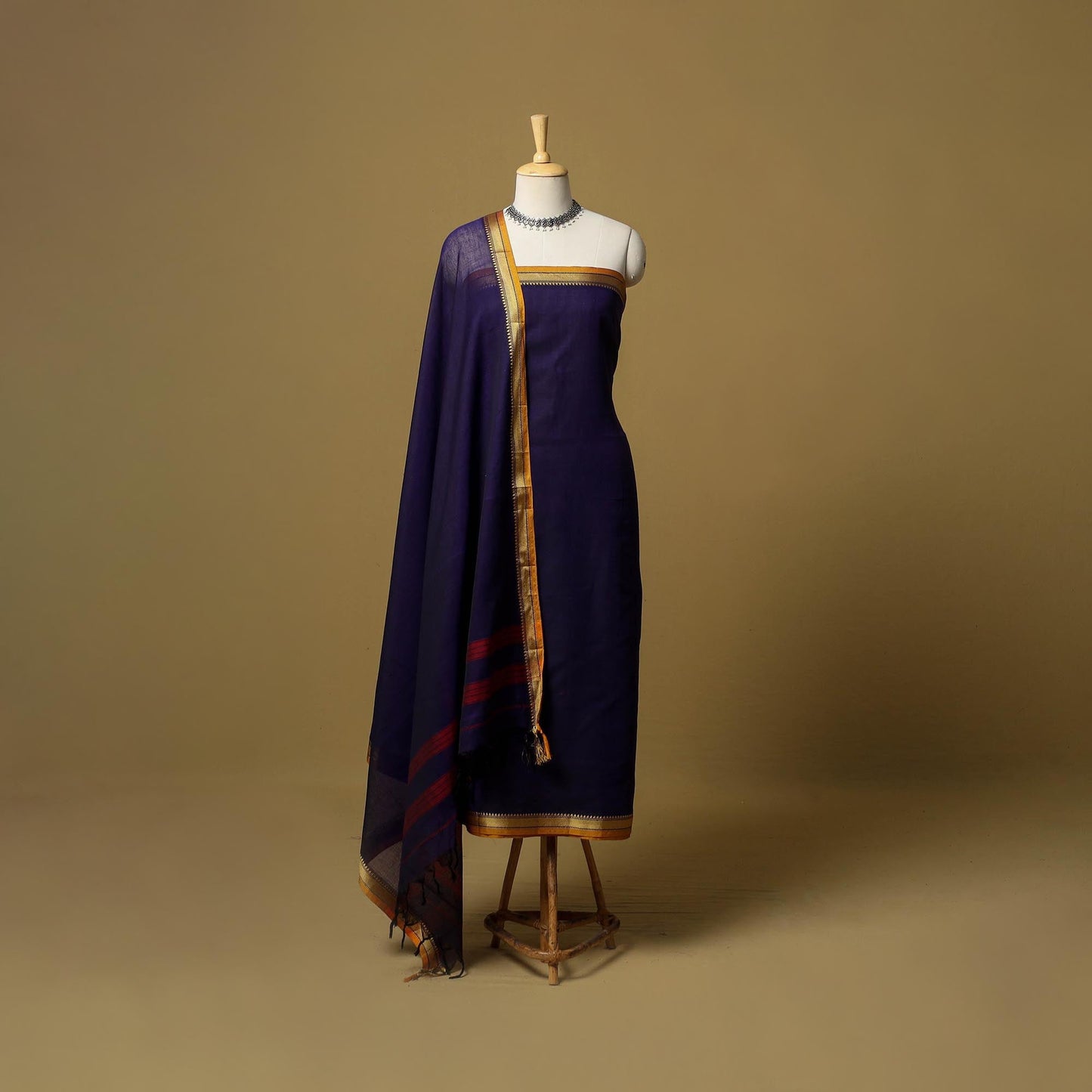 3pc cotton unstitched dharwad dress material with border 16