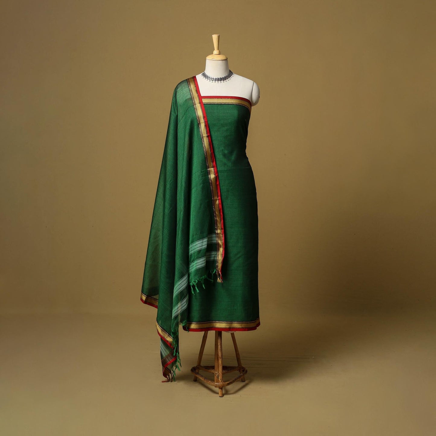 3pc cotton unstitched dharwad dress material with border 18