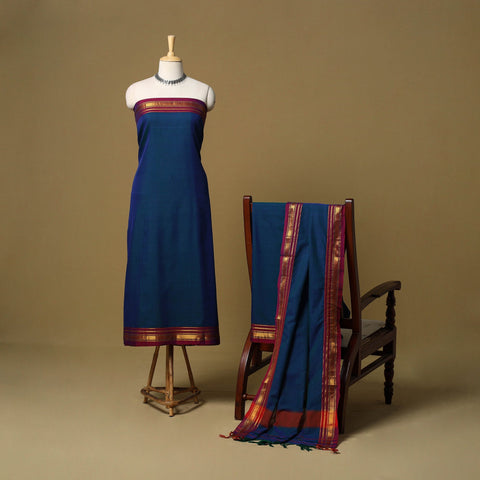 3pc cotton unstitched dharwad dress material with border 22