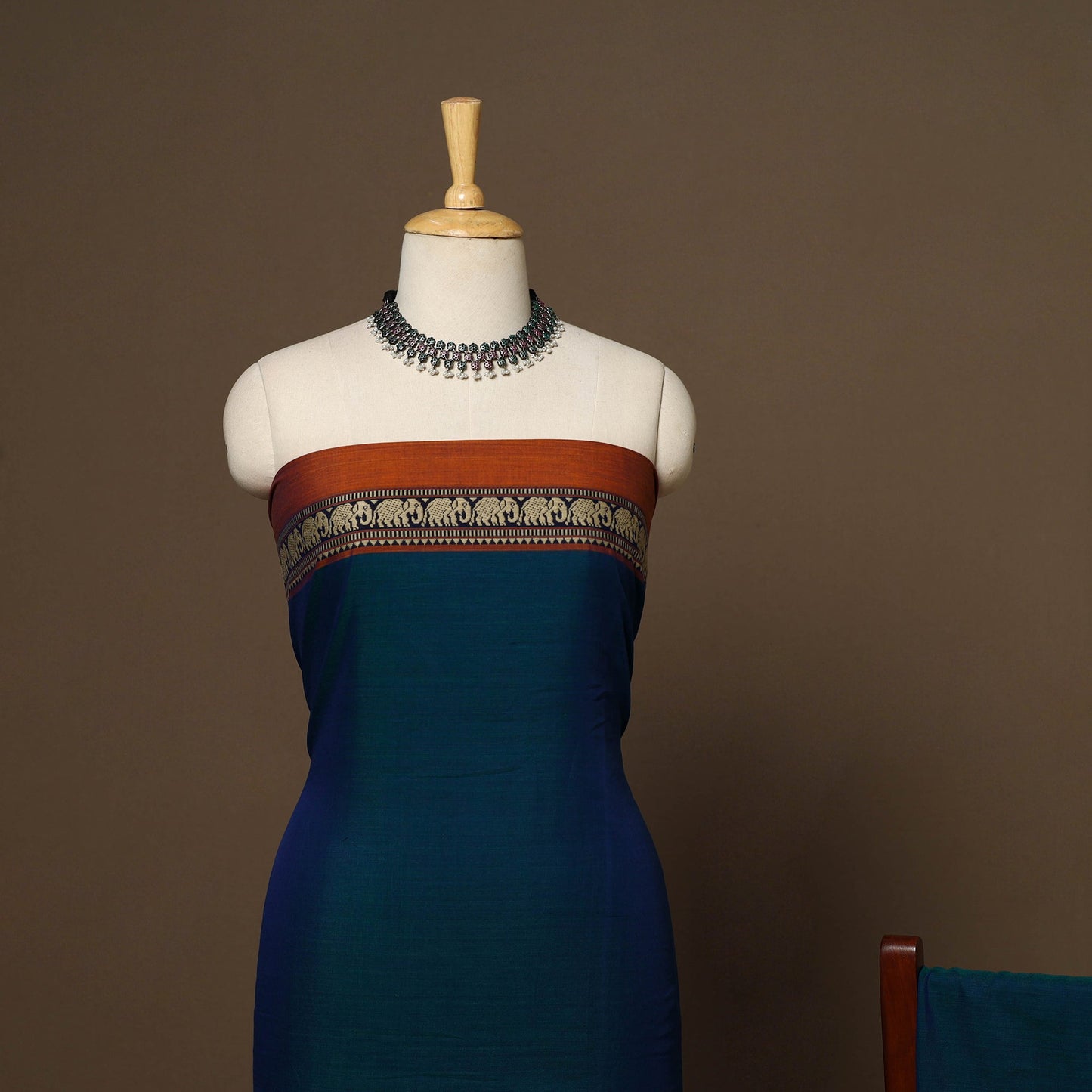 Blue - 3pc cotton unstitched dharwad dress material