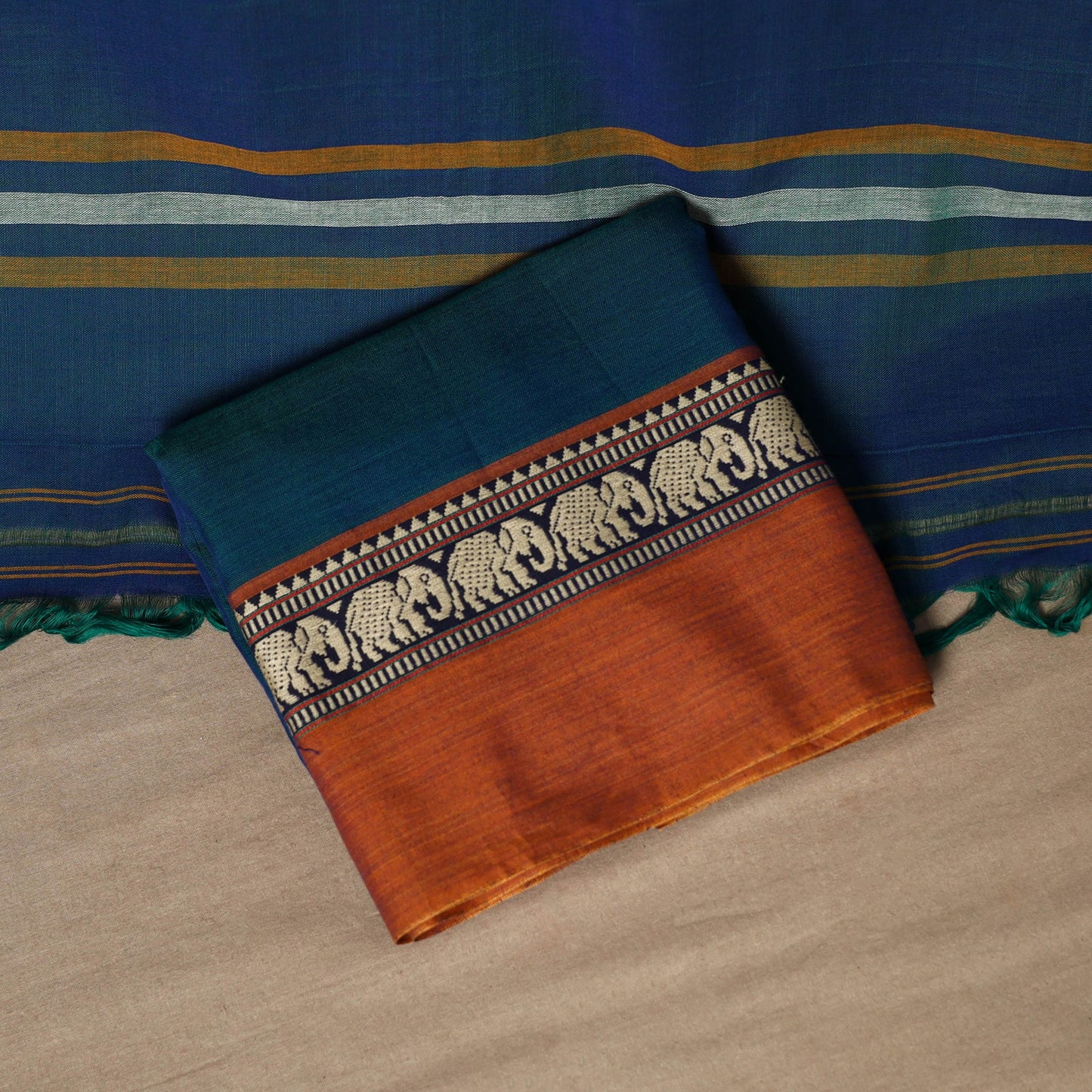 Blue - 3pc cotton unstitched dharwad dress material