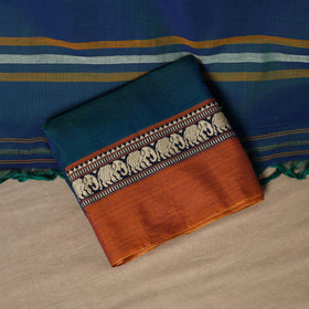 Blue - 3pc cotton unstitched dharwad dress material