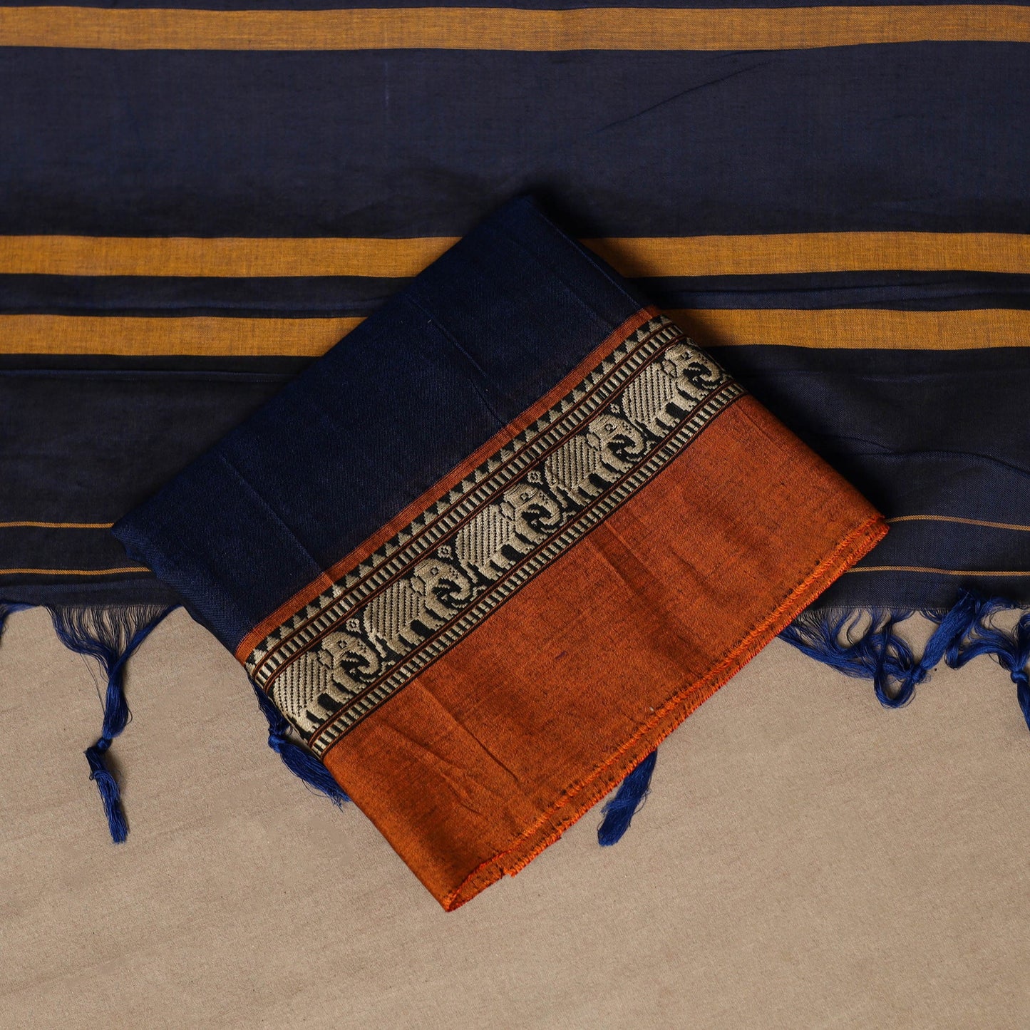 Blue - 3pc cotton unstitched dharwad dress material