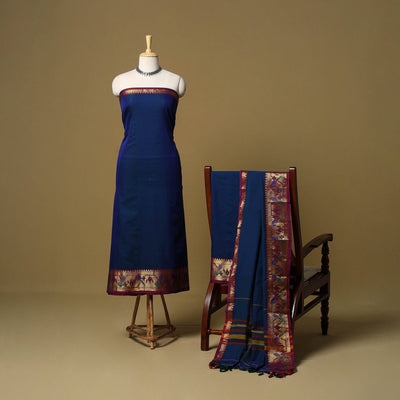 3pc cotton unstitched dharwad dress material with border 51