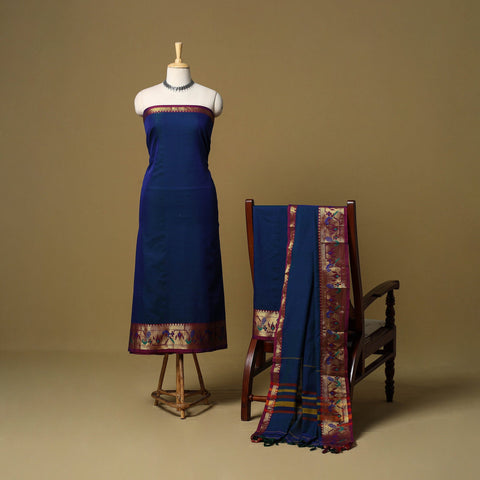 3pc cotton unstitched dharwad dress material with border 51