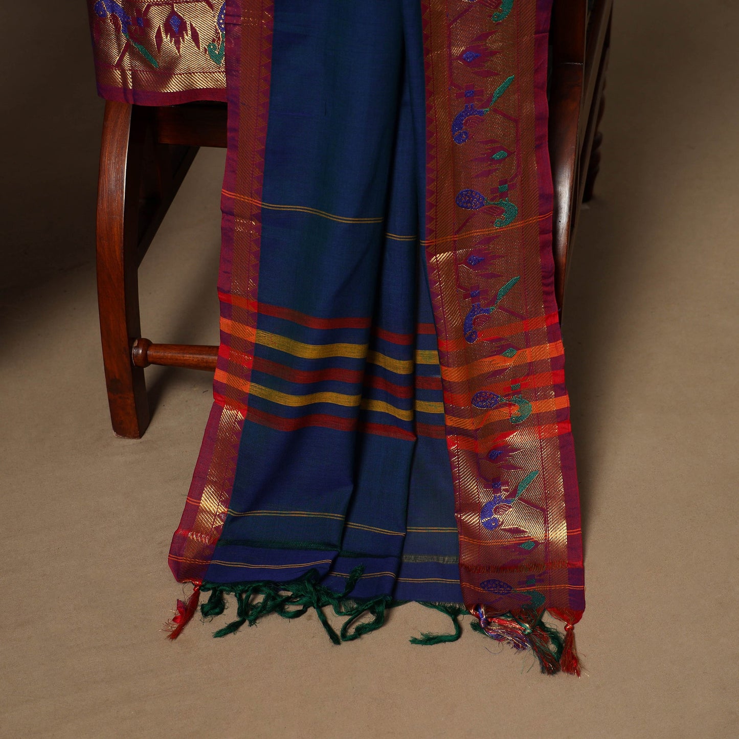 Blue - 3pc cotton unstitched dharwad dress material