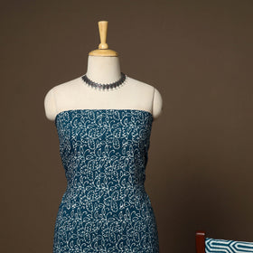 Blue - 3pc cotton unstitched hand batik dress material 05