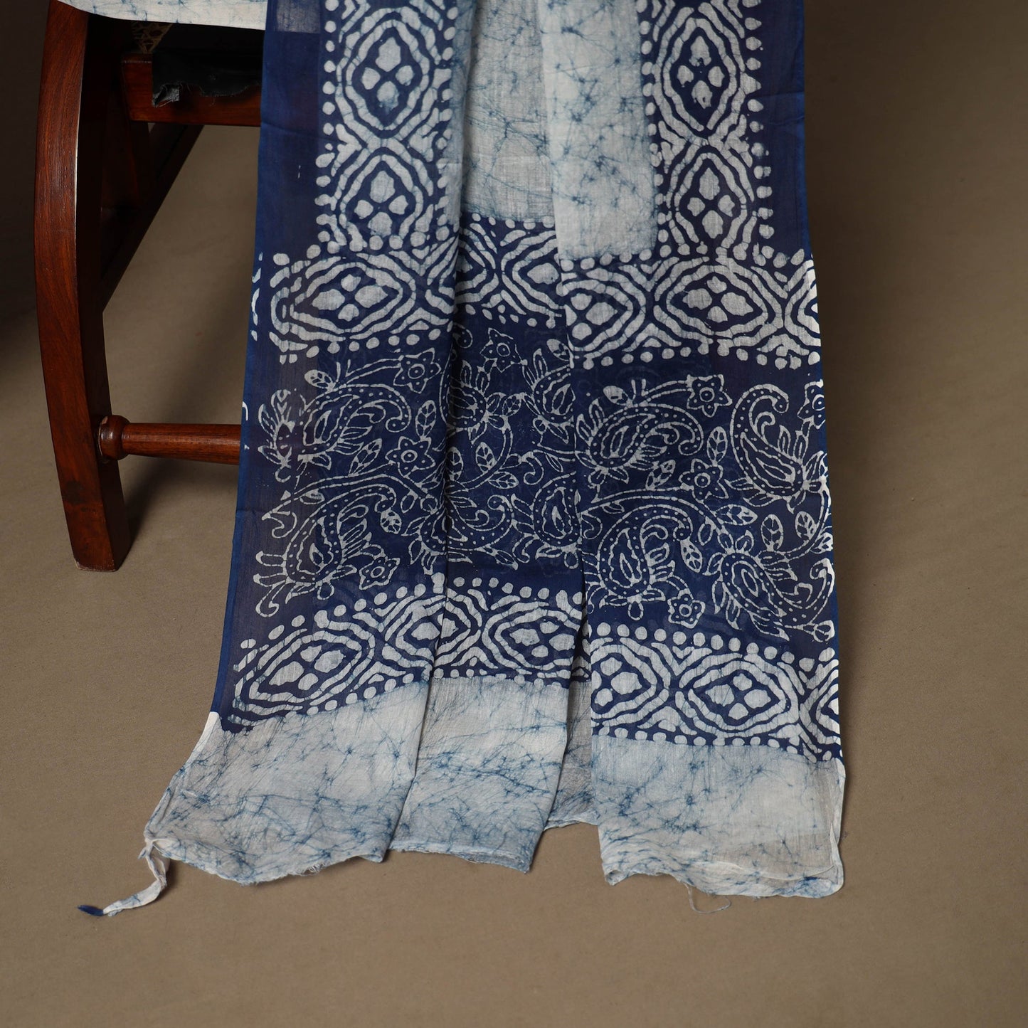 Blue - 3pc cotton unstitched hand batik dress material 05