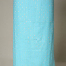 Blue - 3pc cotton unstitched jacquard dress material 12