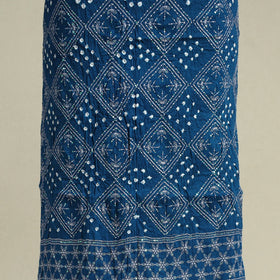 Blue 3pc Embroidered Unstitched Kutch Bandhani Dress Material