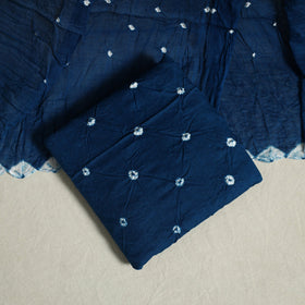 Blue 3pc Embroidered Unstitched Kutch Bandhani Dress Material