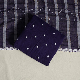 Blue - 3pc embroidered unstitched kutch bandhani dress