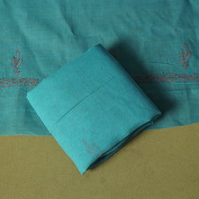 Blue - 3pc hand embroidery cotton lucknow chikankari dress