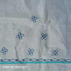 Blue - 3pc hand embroidery cotton lucknow chikankari dress