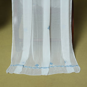 Blue - 3pc hand embroidery cotton lucknow chikankari dress